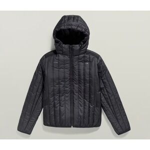 G Star Raw Meefic‎ Vertical Quilted Hooded Jacket Womens Black Puffer Size Small